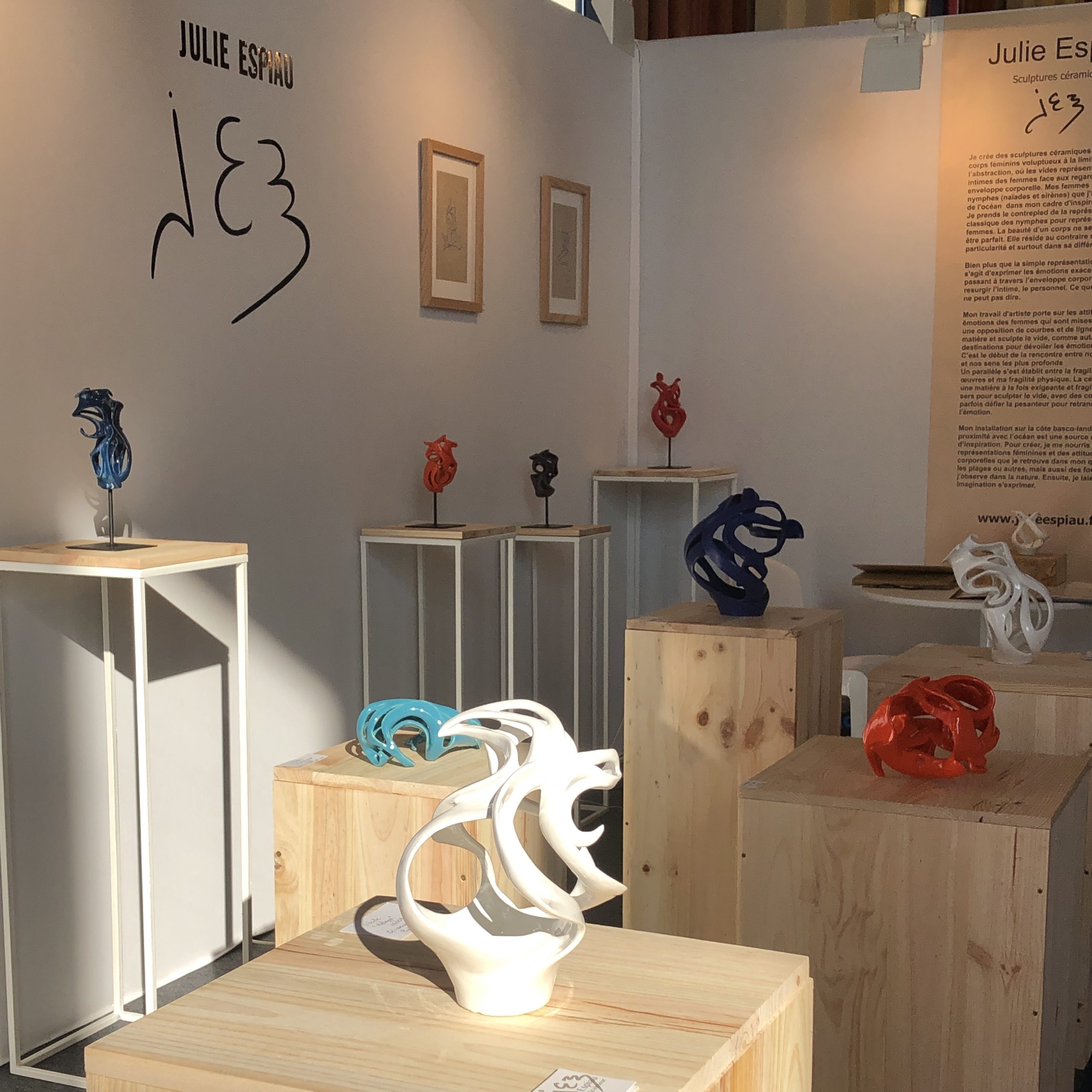 Exposition Julie espiau Salon art contemporain Casino de Biarritz avec la Galerie Bam